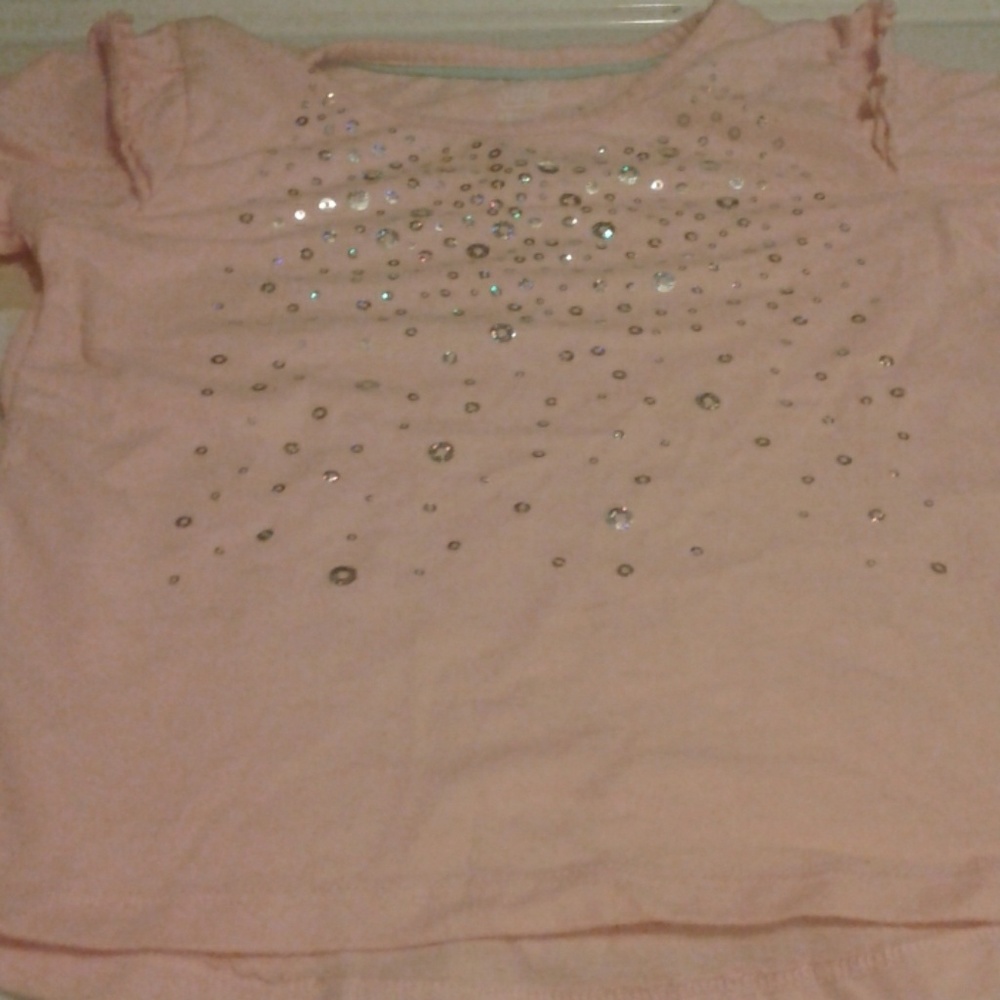 Girls pink silver sequin  shirt
